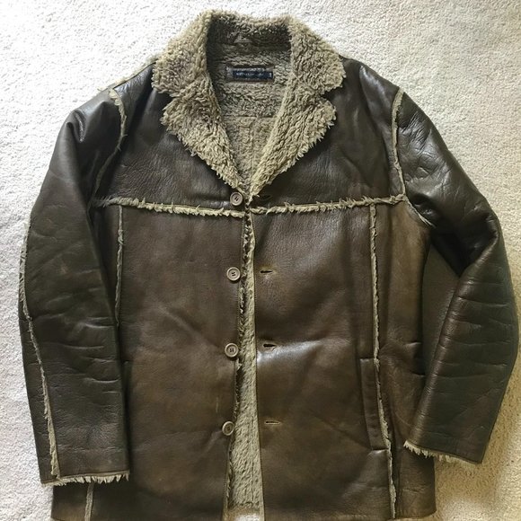 RUDSAK Men Brown distressed leather Jacket/Coat SZ L